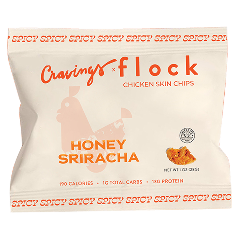 Flock Honey Sriracha Chicken Skin Chips 1oz