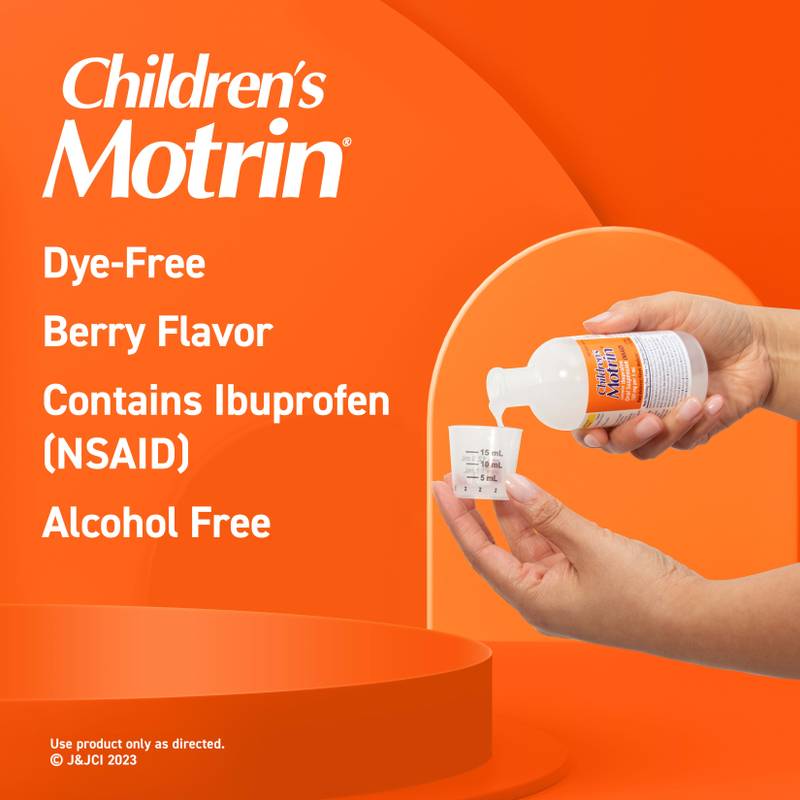 Children's Motrin Oral Suspension Dye-Free Berry, 4 Fl. Oz