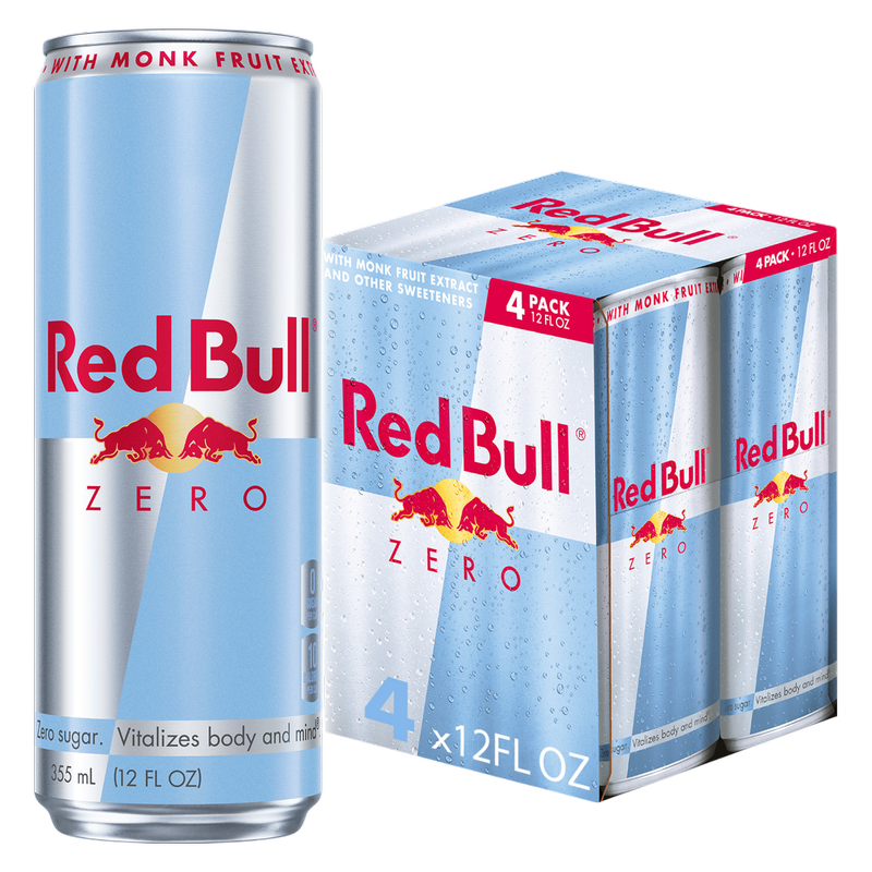 Red Bull Zero Energy Drink 4pk 12oz Can