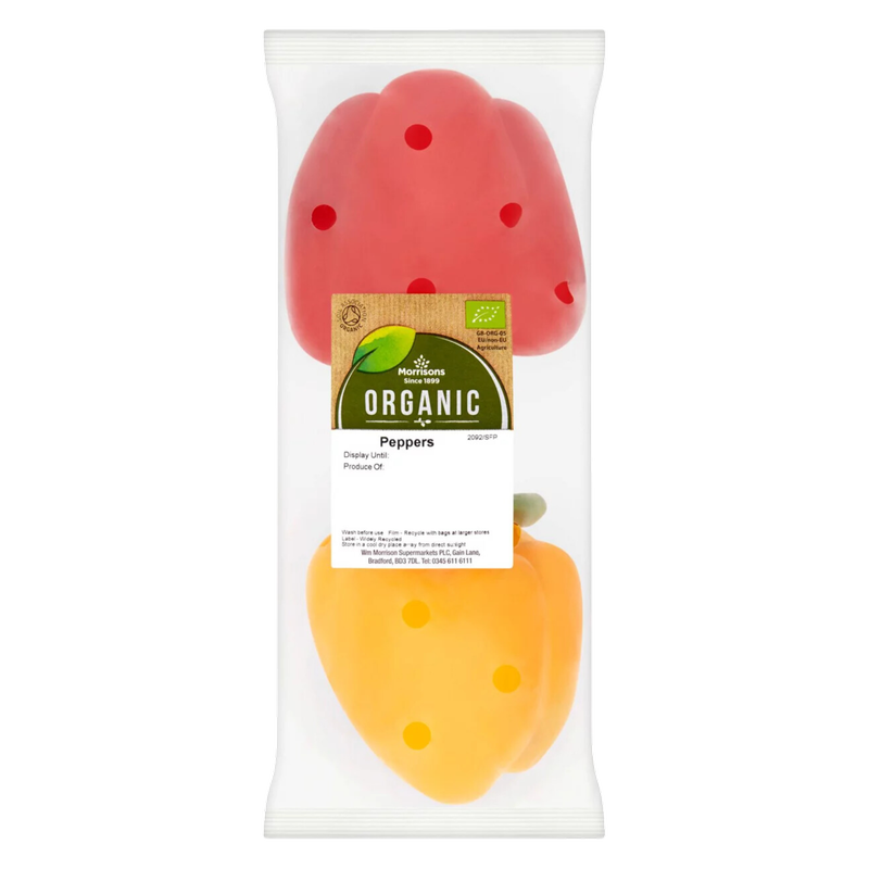 Morrisons Organic Peppers, 2pcs