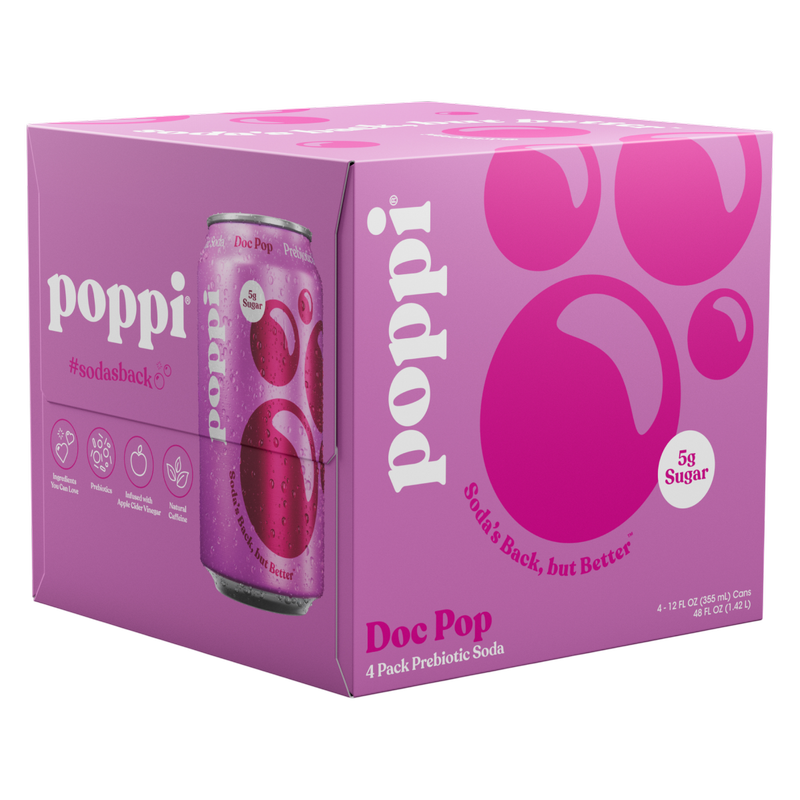 Poppi Prebiotic Doc Pop 4pk 12oz Can