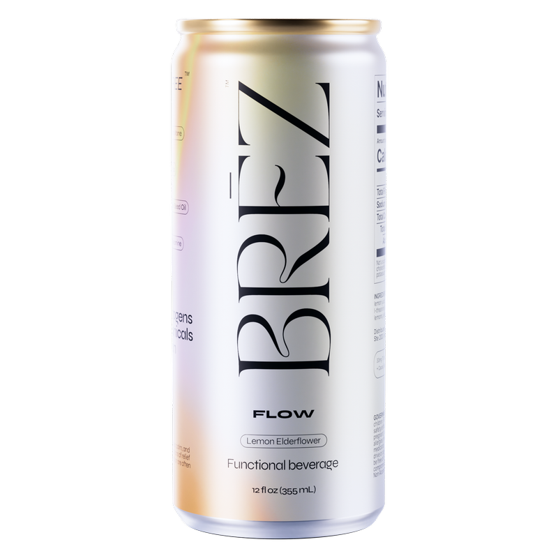 BREZ Flow Lemon Elderflower Functional Tonic 4pk 12oz Can
