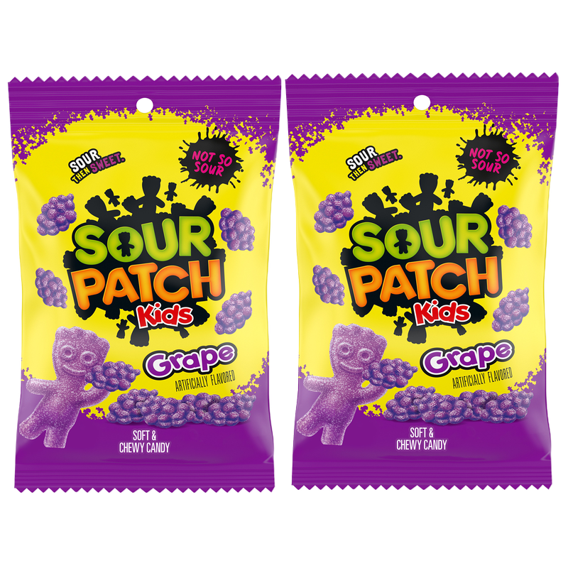 2ct - Sour Patch Kids Grape Soft & Chewy Candy