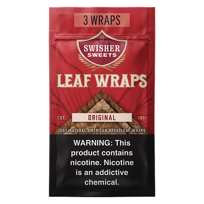 Swisher Sweets Original Leaf Wraps, 3ct. 