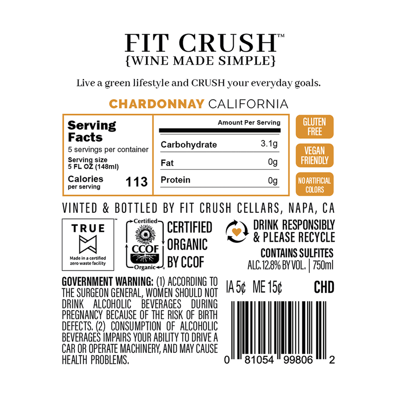Fit Crush Organic Chardonnay (750 ML)