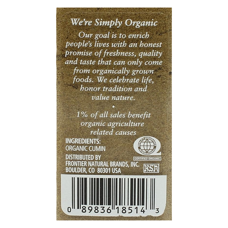 Simply Organic Cumin, 2.31oz. 