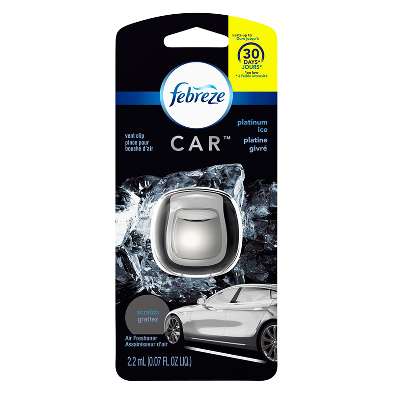 Febreze Car Air Freshener Vent Clip Platinum Ice 1ct