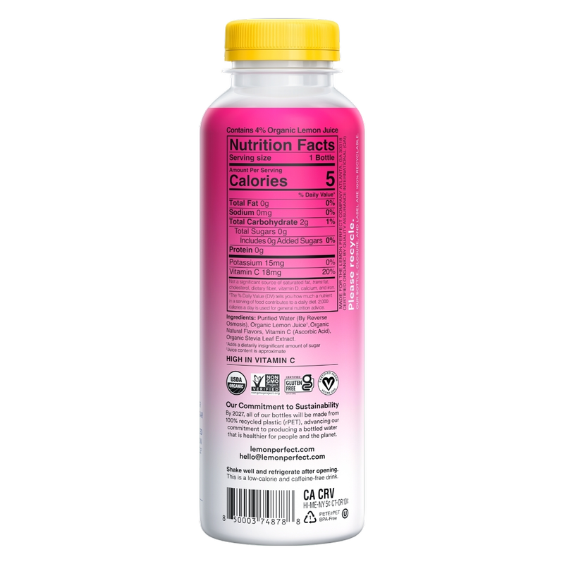 Lemon Perfect Dragon Fruit Mango Hydrating Lemon Water 15.2oz Bottle