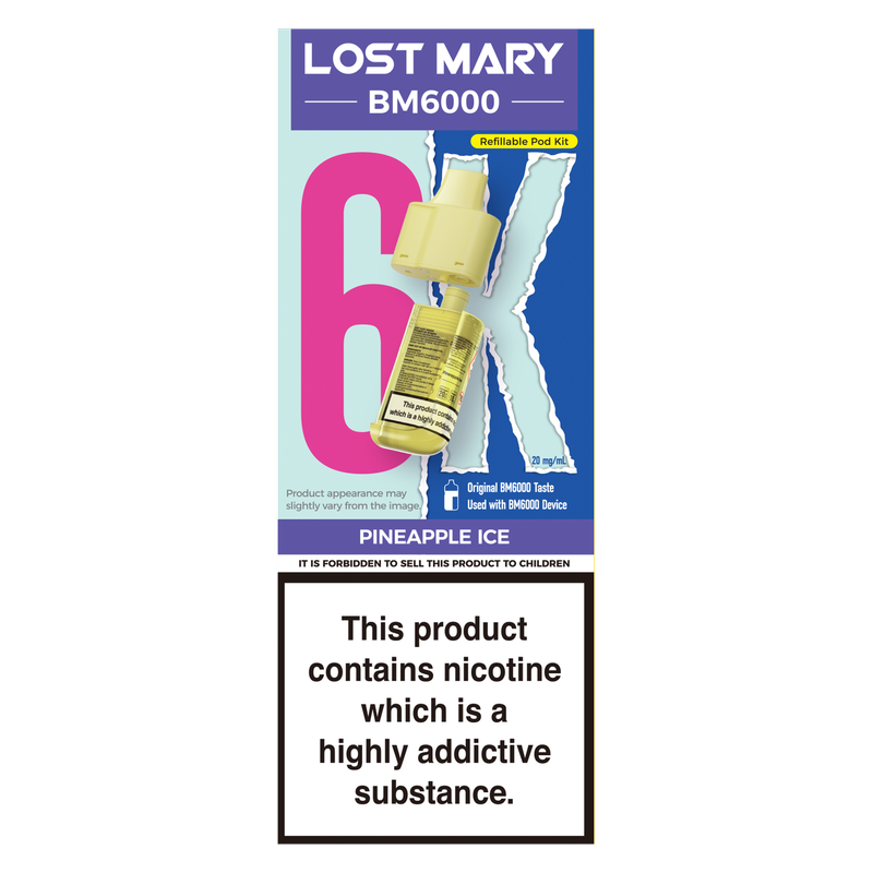 Lost Mary BM6000 Refill Pod Pineapple Ice 20mg/ml, 1pcs