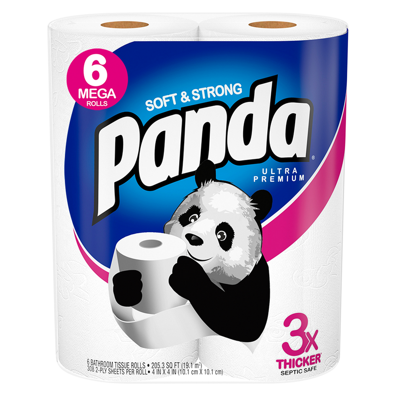 Panda Mega Roll Toilet Paper 6ct
