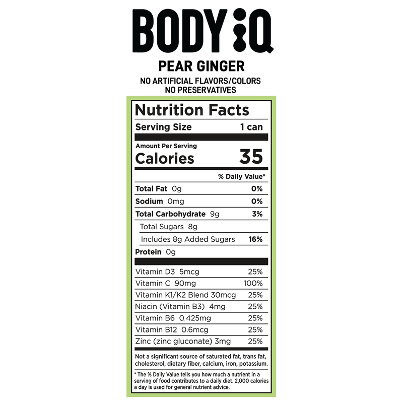 Body iQ Kava Pear Ginger Sparkling Water 12oz Can