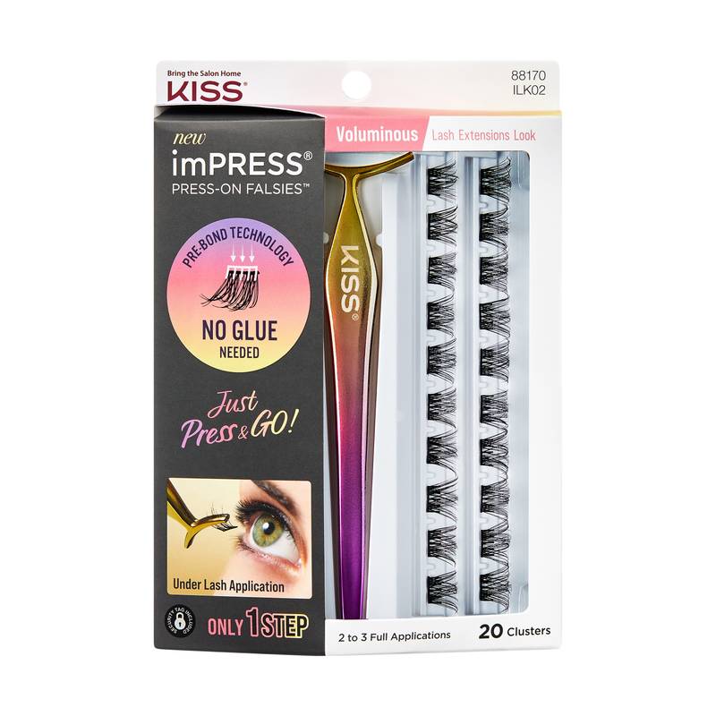 KISS ImPRESS Press-on Falsies No-Glue False Eyelash Clusters Kit - Voluminous