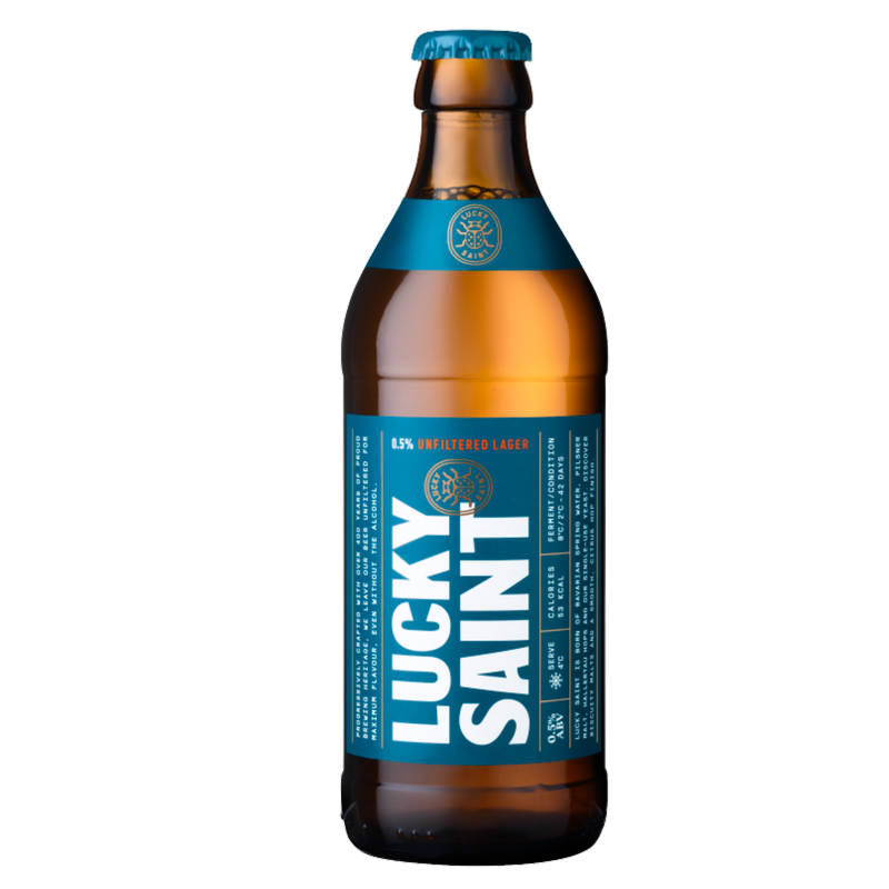 Lucky Saint Unfiltered Lager 0.5%, 330ml