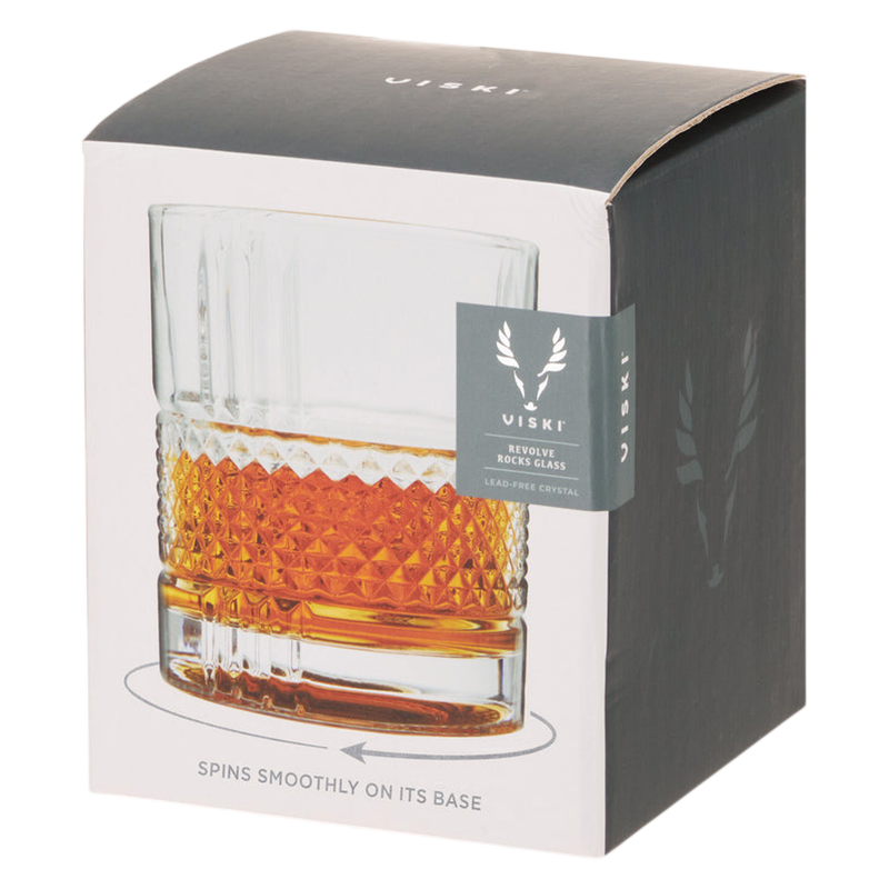 Viski Revolve Crystal Rocks Glass