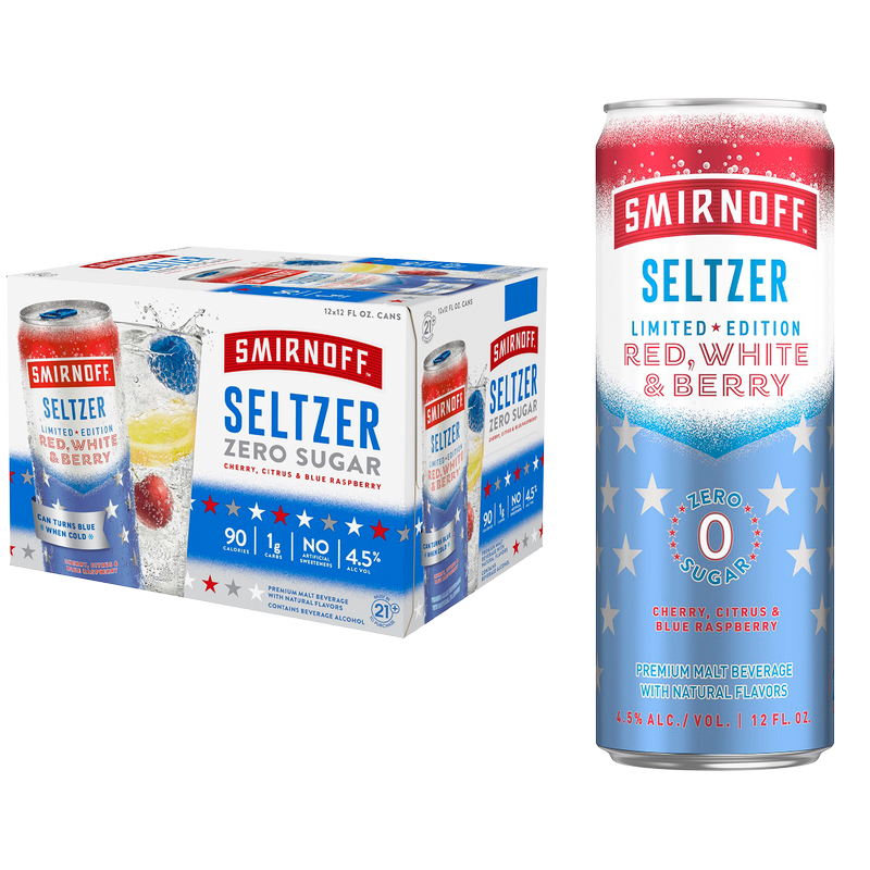 Smirnoff Seltzer Red, White, and Berry 12pk 12oz Can 4.5% ABV