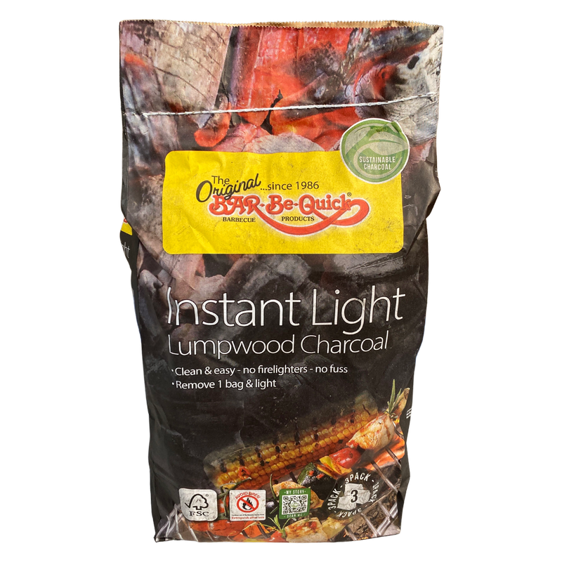 Bar-Be-Quick Instant Light Lumpwood Charcoal, 3pcs