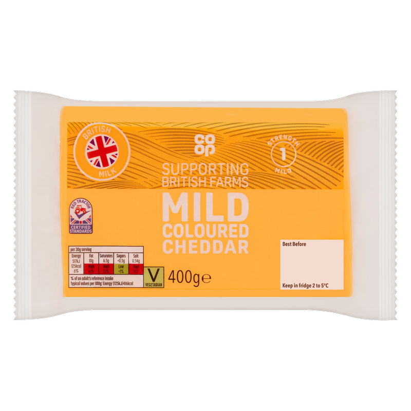 Co-op British Mild Coloured Cheddar, 400g