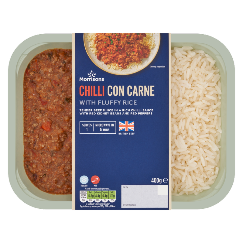 Morrisons Chilli Con Carne with Fluffy Rice, 400g