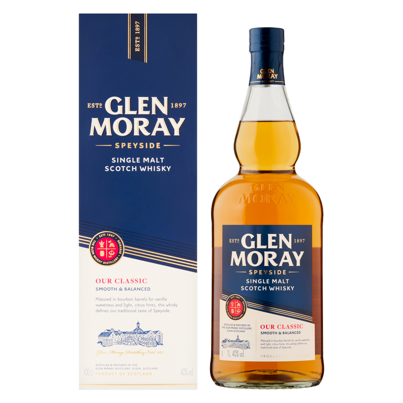 Glen Moray Single Malt Scotch Whisky, 1L