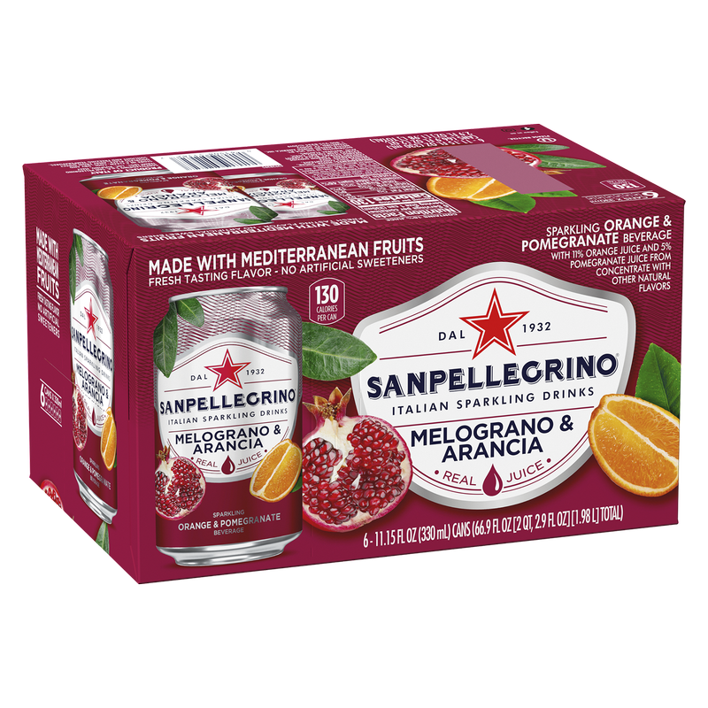 Sanpellegrino Melograno & Arancia Pomegranate Orange 6pk 11.15oz