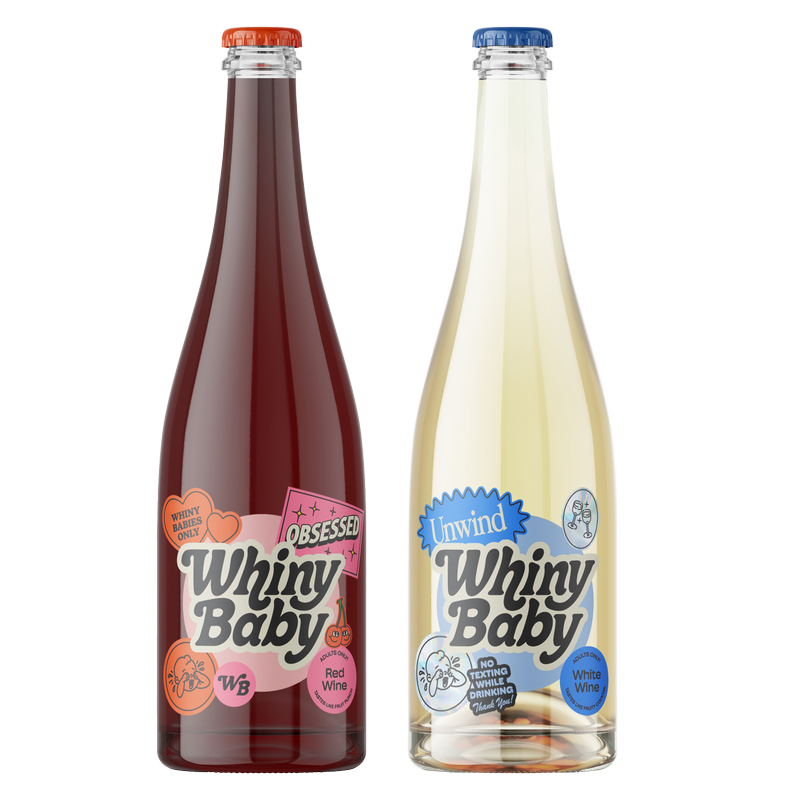Whiny Baby Unwind White Wine and Obsessed Red Wine Blend Bundle 750ml