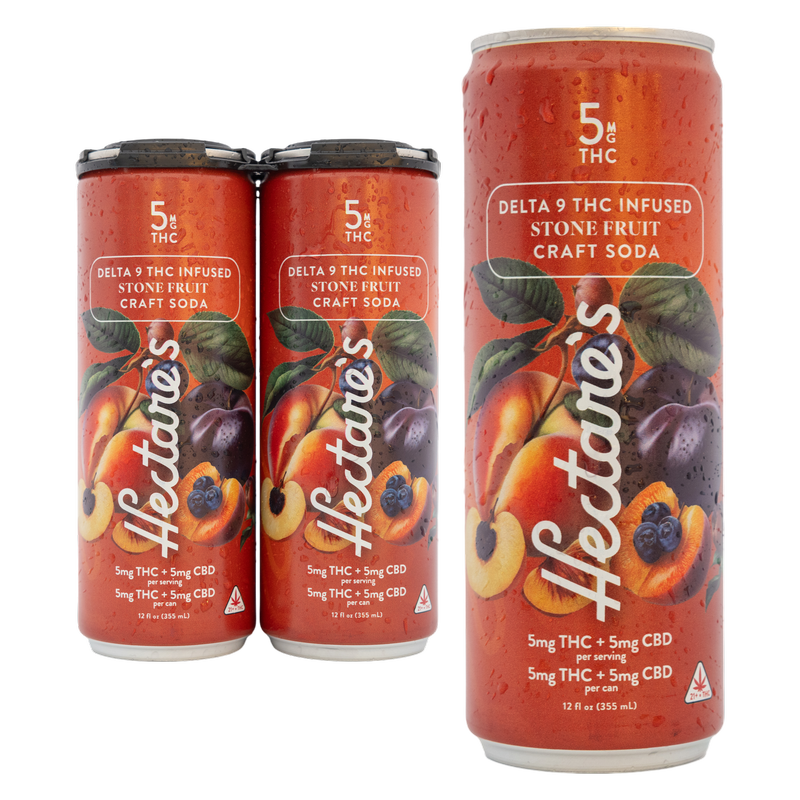 Hectare's THC 5mg Stone Fruit Craft Soda 4pk 12oz Can