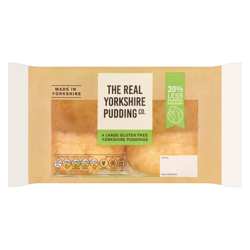 The Real Yorkshire Pudding Co. 4 Large Gluten Free Yorkshire Puddings, 160g