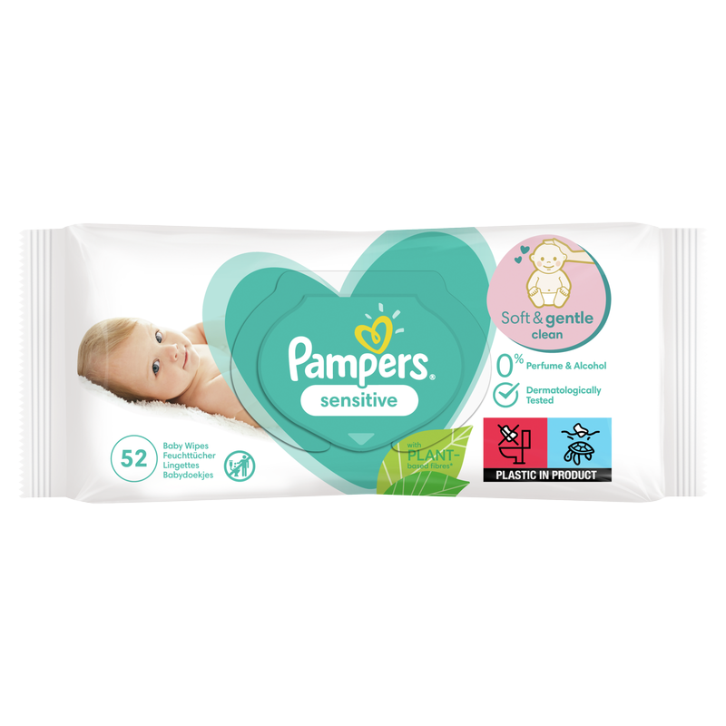 Pampers Sensitive Baby Wipes, 52pcs