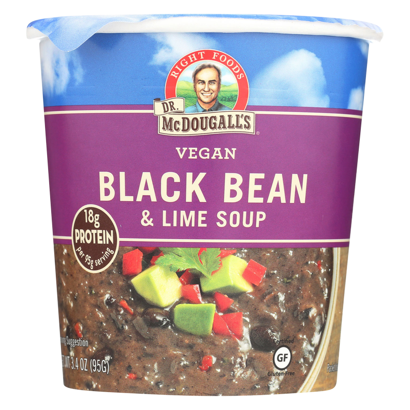 Dr. McDougalls Vegan Black Bean & Lime Soup Cup 2oz