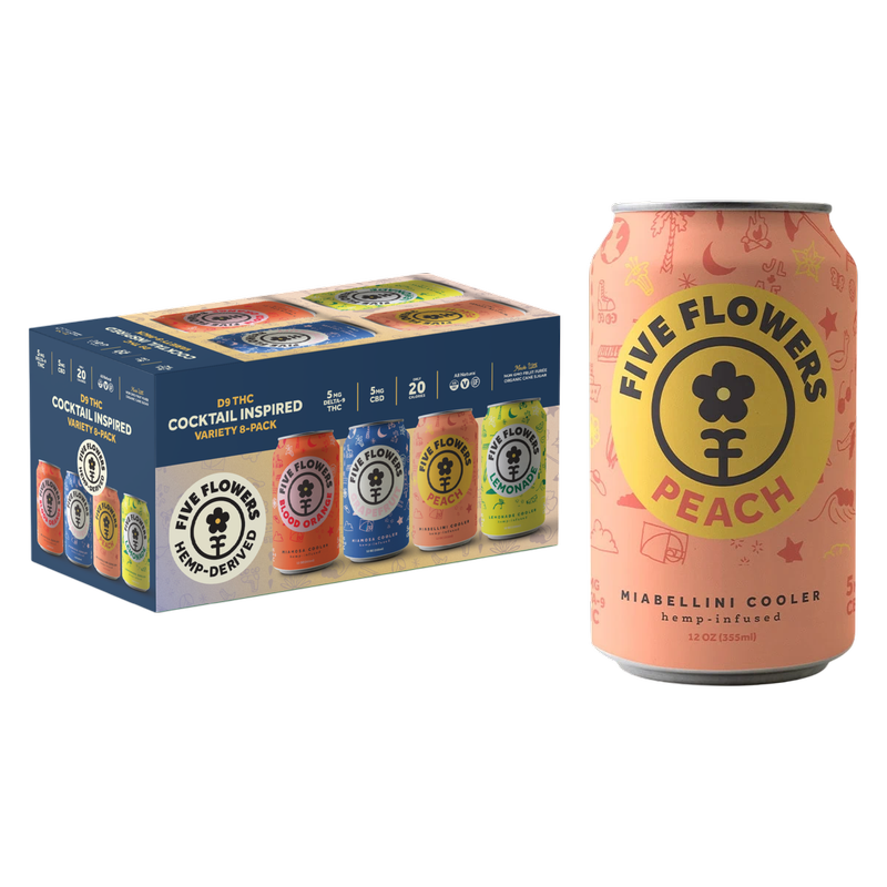 Five Flowers 5mg THC Variety Pack 8pk 12oz Can