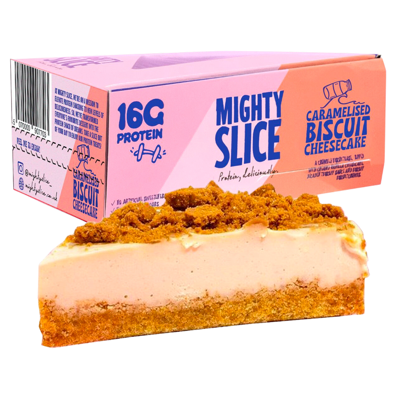 Mighty Slice Caramelised Biscuit Protein Cheesecake, 124g