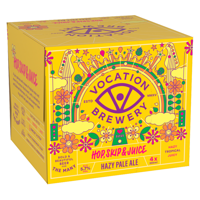 Vocation Hop, Skip & Juice Hazy Pale Ale, 4 x 330ml