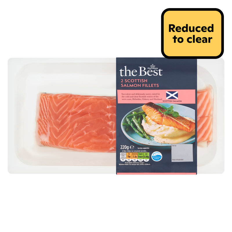 Reduced -  Morrisons The Best 2 Scottish Salmon Fillets, 220g