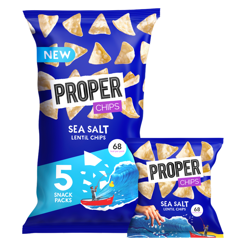 Properchips Sea Salt Lentil Chips, 5 x 14g