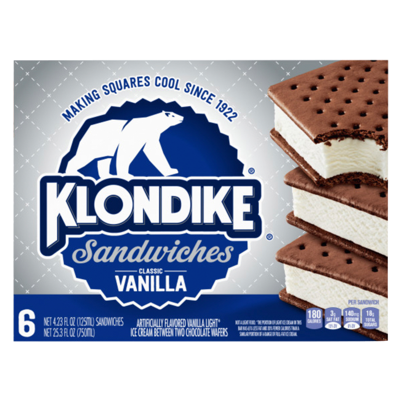 Klondike Classic Vanilla Ice Cream Sandwiches 6ct