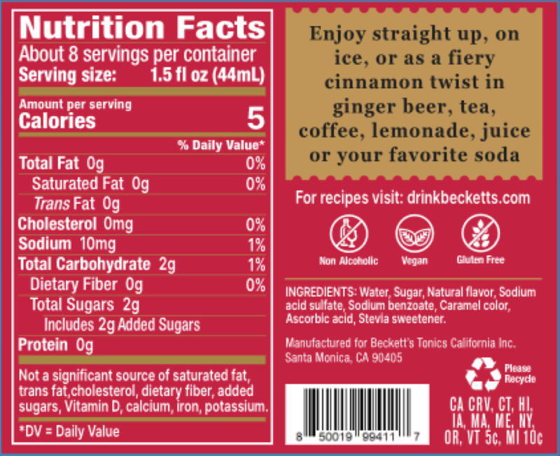 Beckett's '27 Cinnamon Whiskey Non-Alcoholic Spirit 375ml
