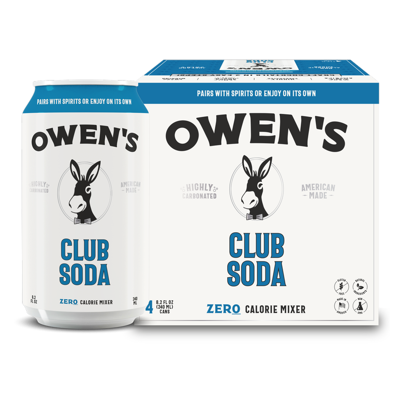 Owen's Club Soda 240ml 4pk Cans