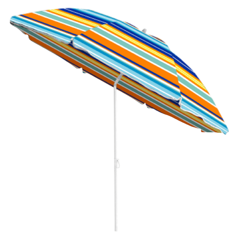 Cabana Beach 6 Ft Arc Beach Umbrella with UV-Bold Candy Stripe