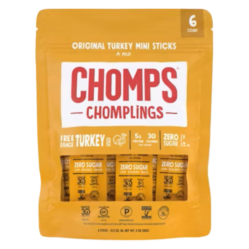 CHOMPS Mini Original Turkey Chomplings, 0.5oz 6ct