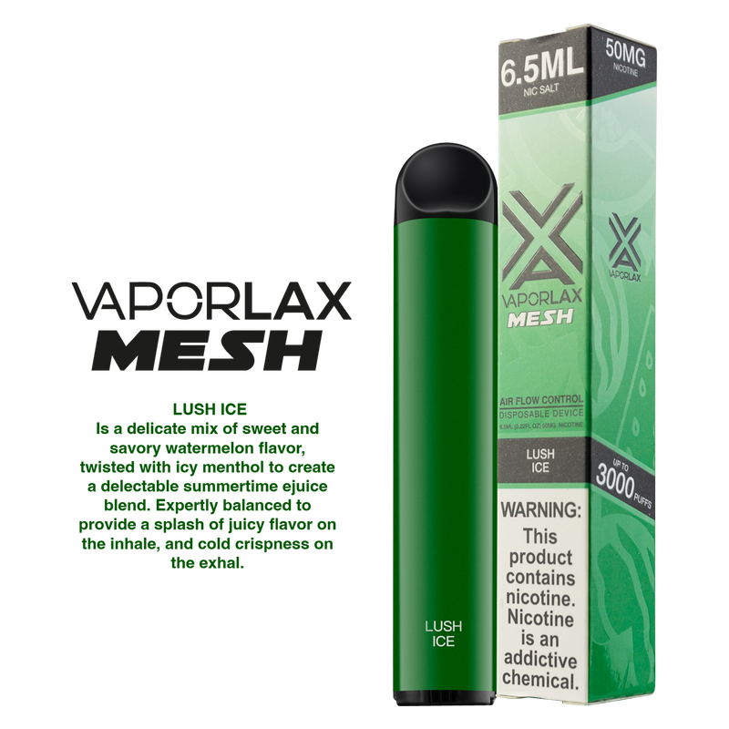 VaporLax Disposable Vape Lush Ice 50mg 6.5ml
