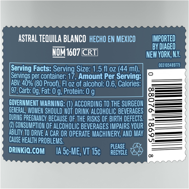 Astral Blanco Tequila 750ml (80 proof)