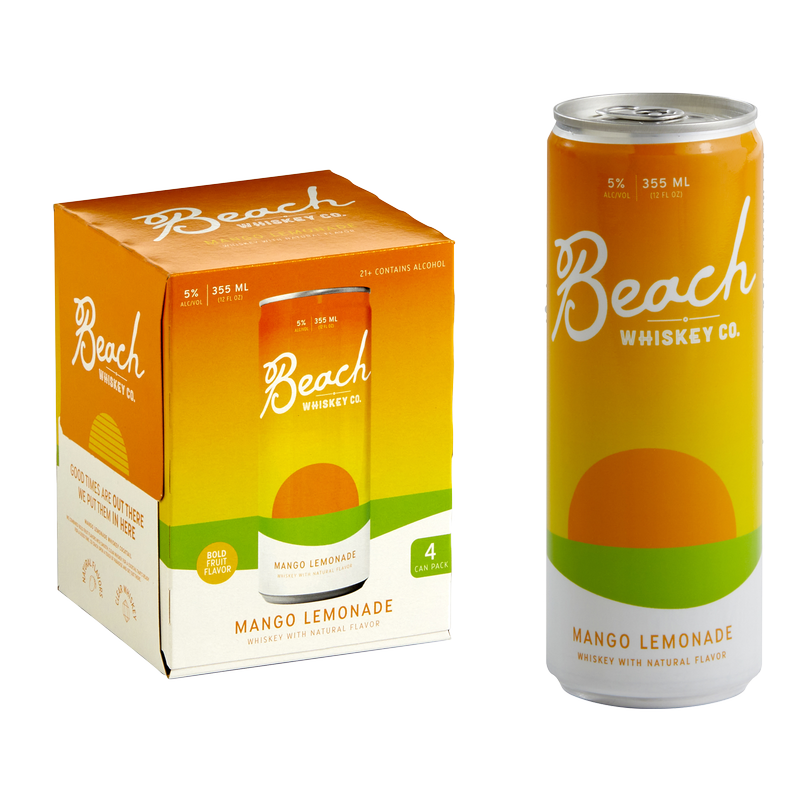 Beach Whiskey Mango Lemonade Rtd 4pk 355ml 10% ABV