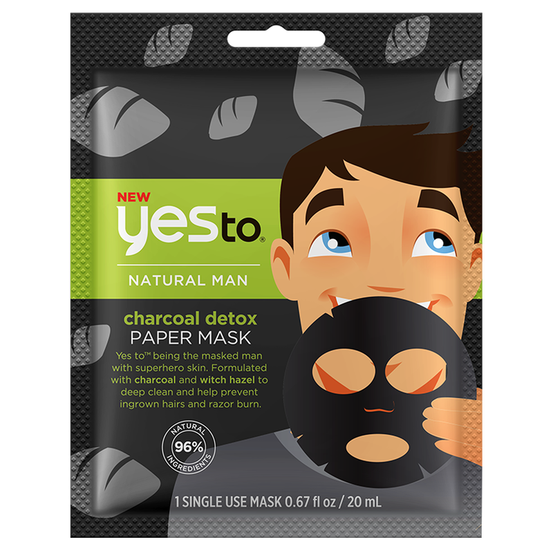 Yes To Natural Man Men's Charcoal Detox Paper Single Use Mask