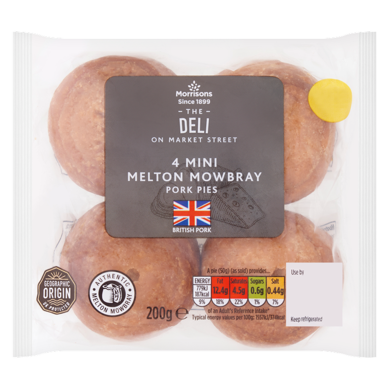 Morrisons 4 Mini Melton Mowbray Snack Pork Pies, 200g