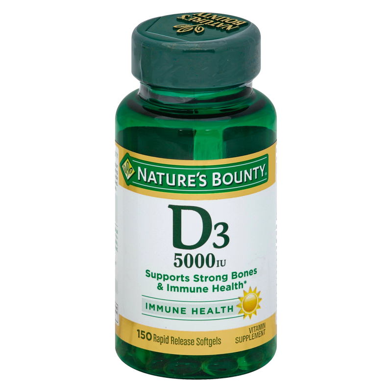 Nature's Bounty Vitamin D3 5000IU Softgels 150ct