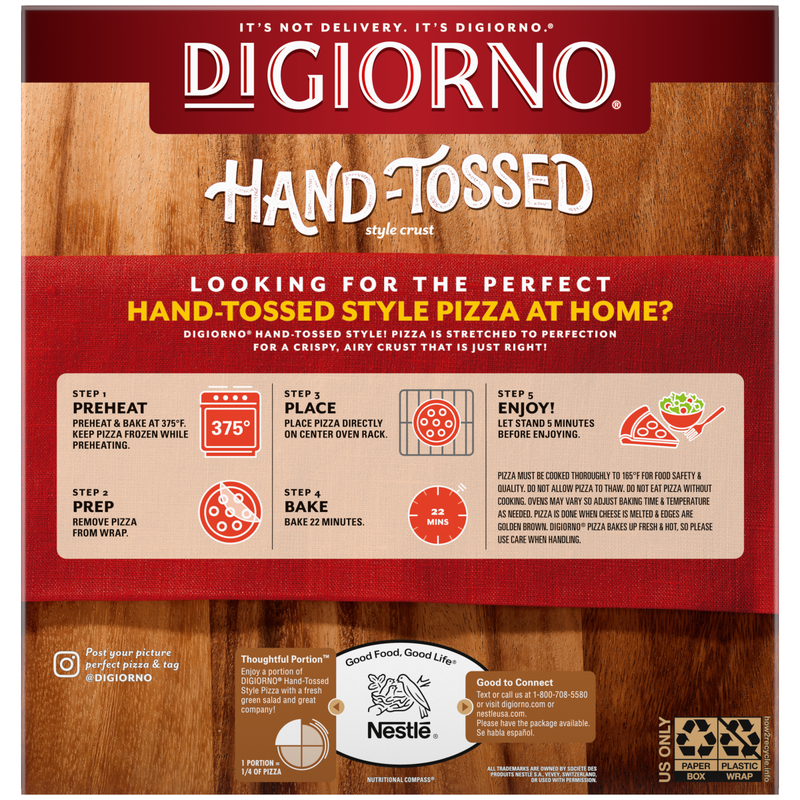 DiGiorno Pizza Hand Tossed Supreme Personal Pizza 10oz