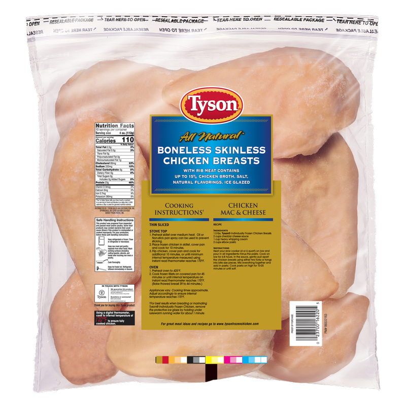Tyson Frozen Boneless Skinless Chicken Breasts - 2.5lb