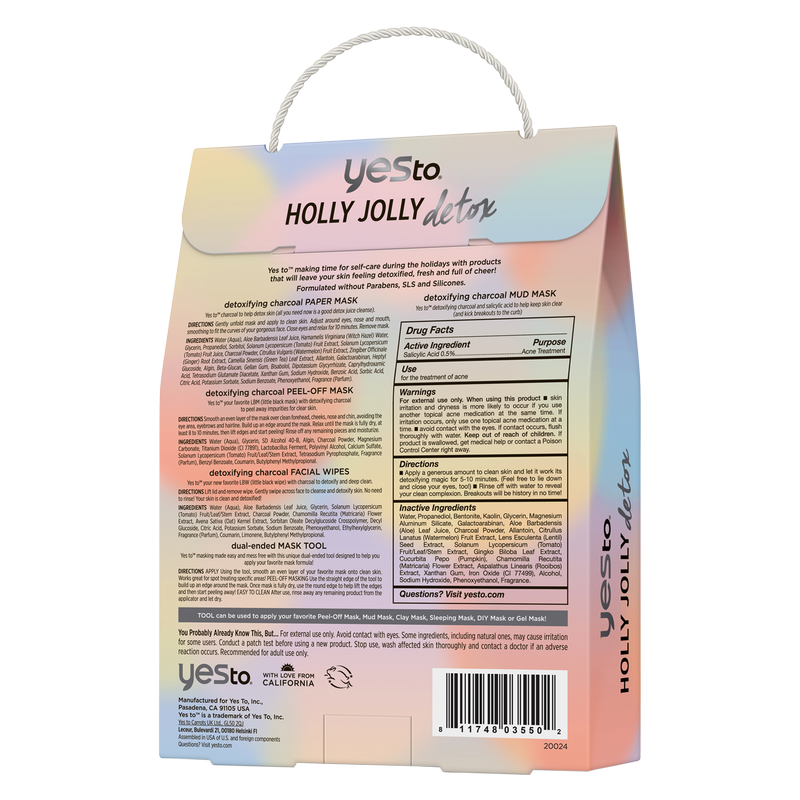 Yes To Holly Jolly Detox Skincare Set 4ct