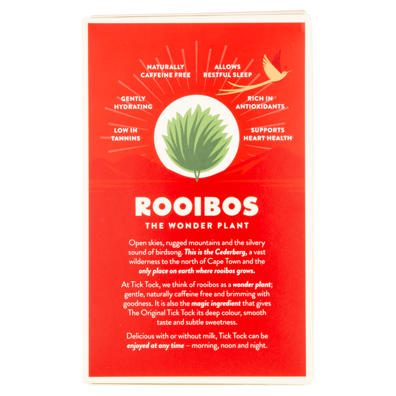 Tick Tock Rooibos Original Tea Bags, 40pcs