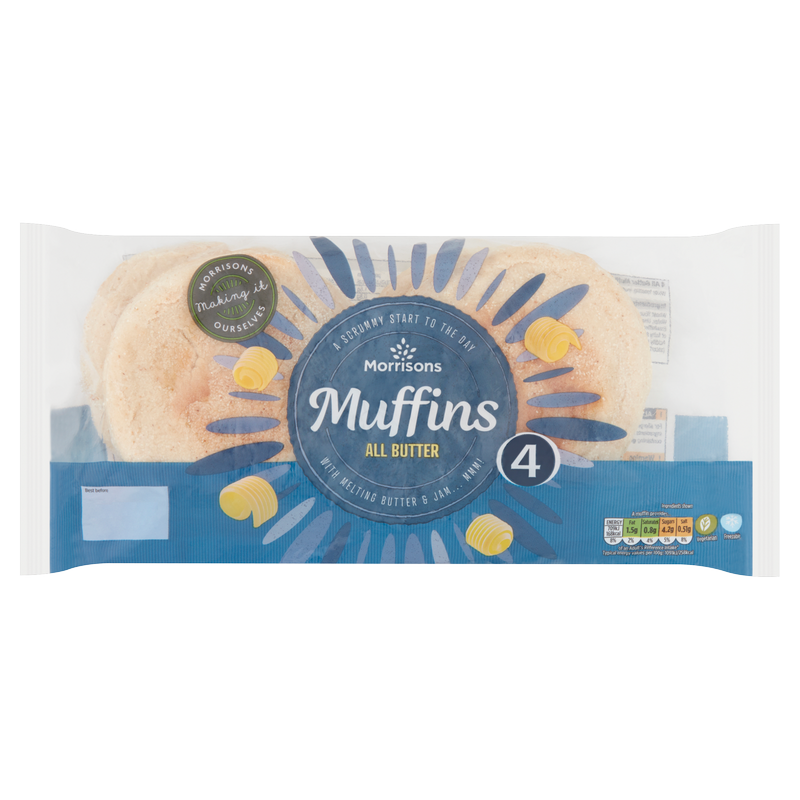 Morrisons 4 All Butter Muffins, 4pcs